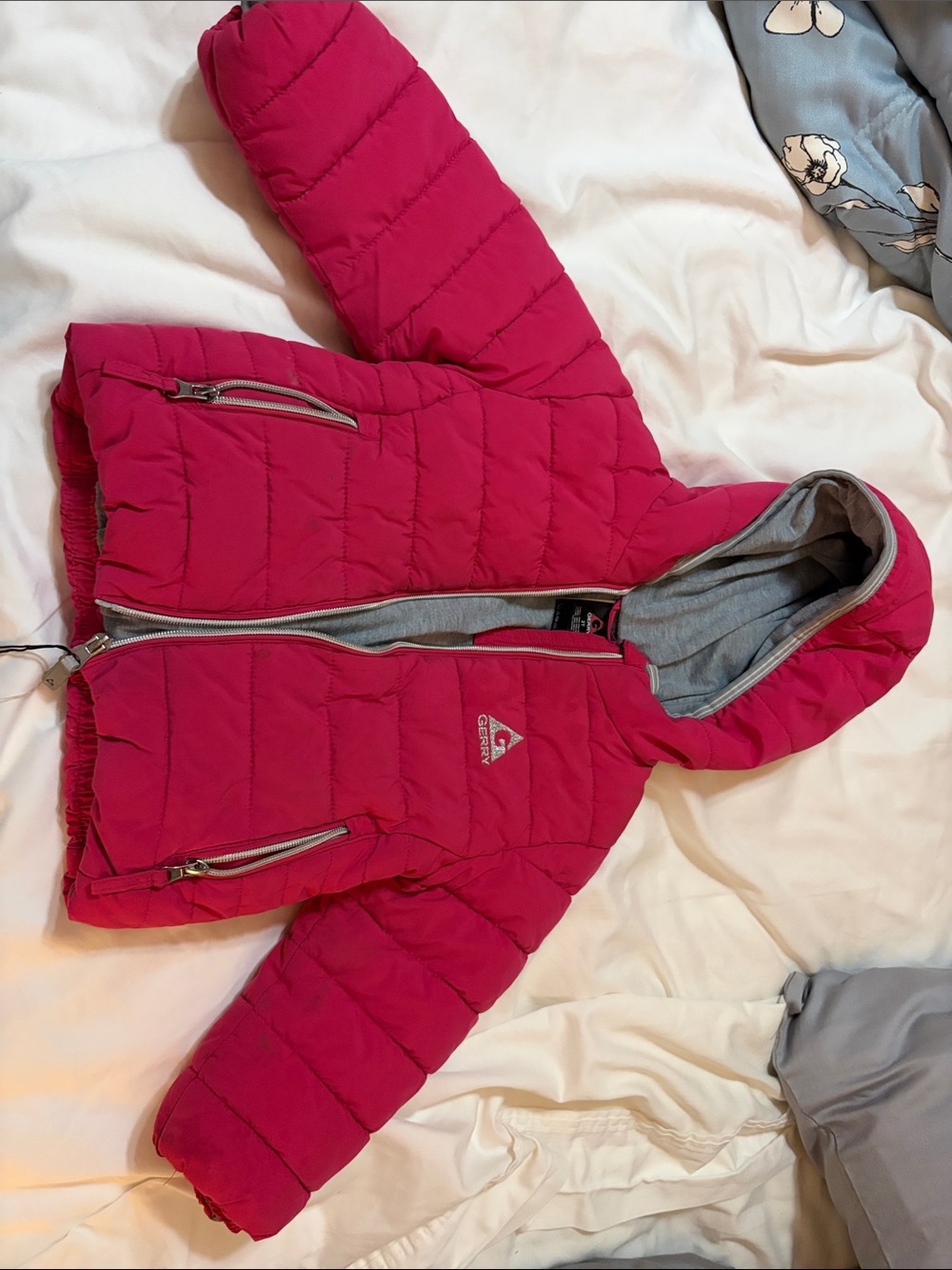 2T Pink Quilted toddler girls Puffer Jacket with Hood